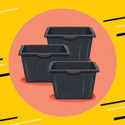 Bac de rangement en plastique noir