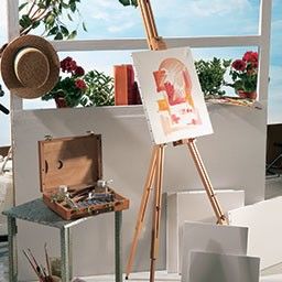 Blocs papier, toiles et chevalets