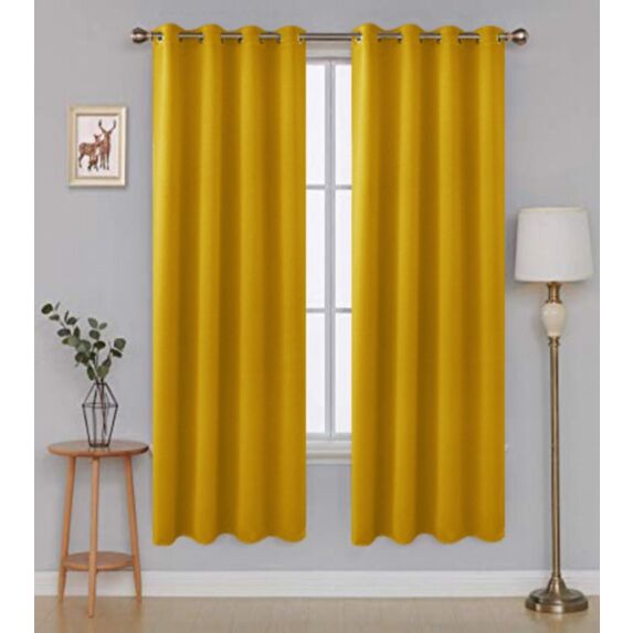 Rideau occultant 140 x 180 cm jaune 