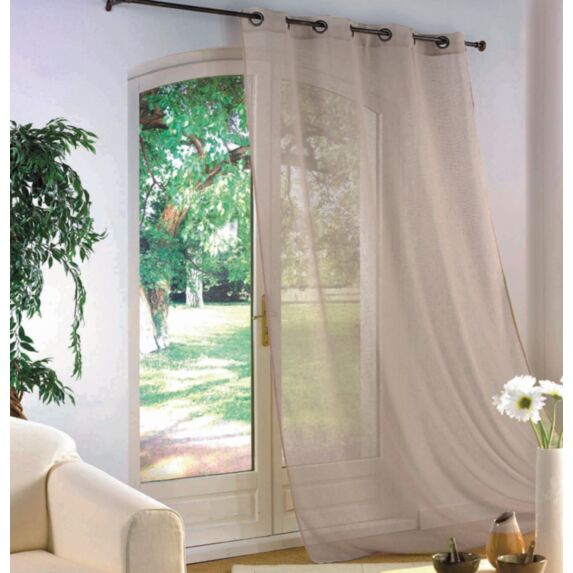 Voilage effet lin 140 x 240 cm rose