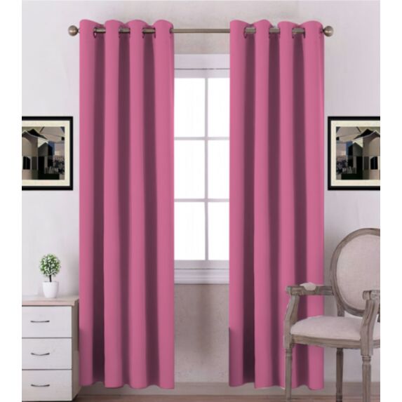 Rideau polyester Oxford 140 x 240 cm rose cosmo