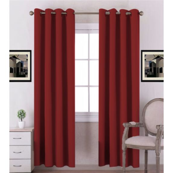 Rideau polyester Oxford 140 x 240 cm rouge lave