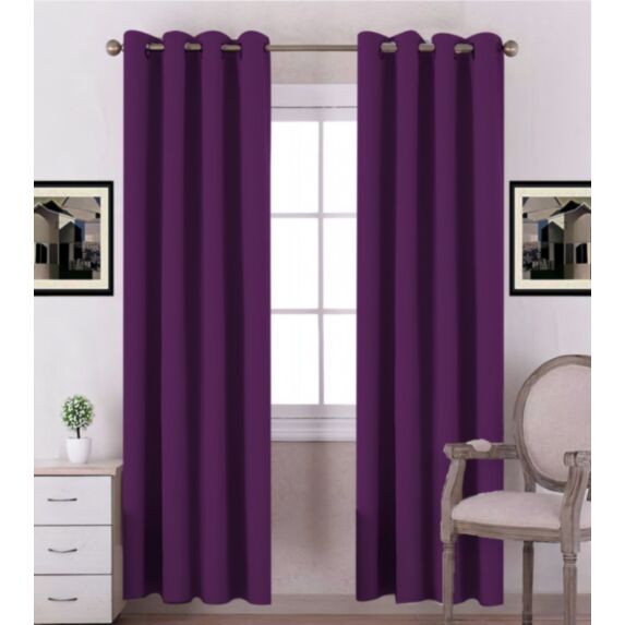 Rideau polyester Oxford 140 x 240 cm violet foncé 