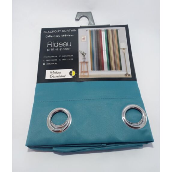 Rideau occultant porte 140 x 280 cm bleu canard