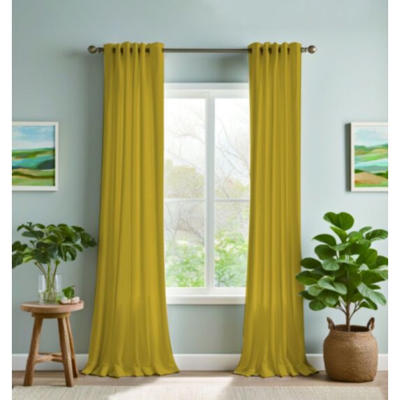 Rideau occultant 140 x 240 cm jaune moutarde - MAISON BONHEUR
