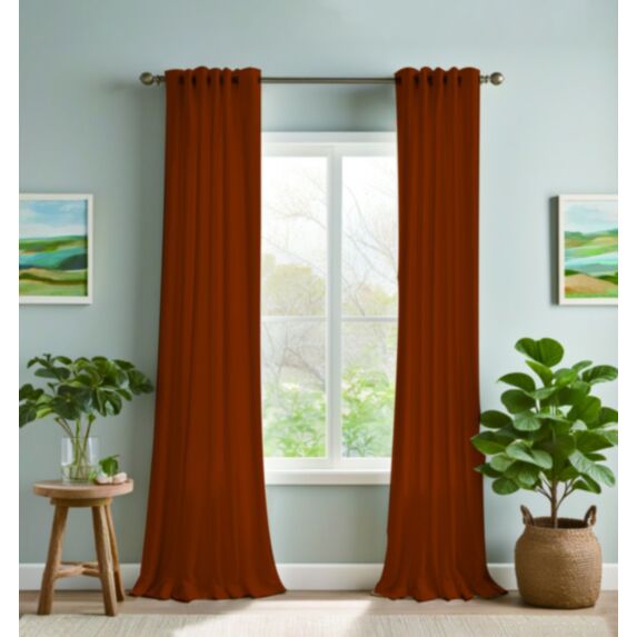 Rideau occultant 140 x 240 cm argile rouge - MAISON BONHEUR