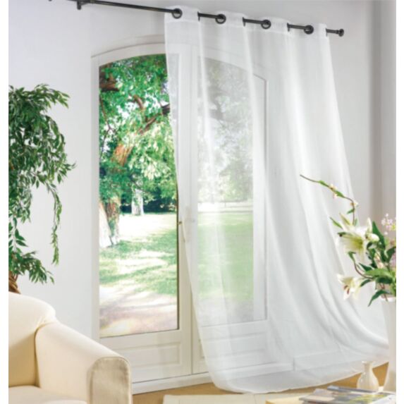 Voilage effet lin 140 x 240 cm blanc