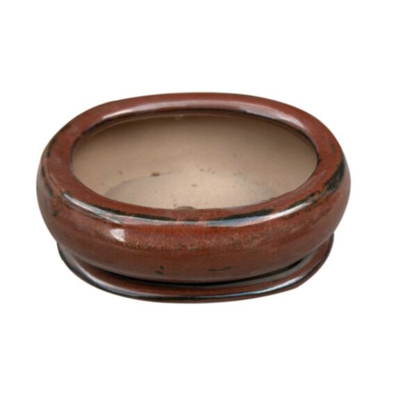 Pot bonsaï céramique oval rouge - VANERON