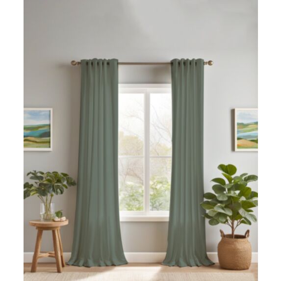 Rideau velours uni 140 x 240 cm vert clair - MAISON BONHEUR 