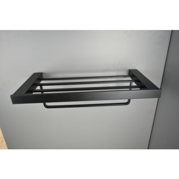 Étagère à-serviettes en aluminium noir mat 67 x 32 x 39 cm