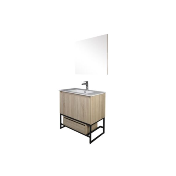 Meuble salle de bain Anna 78 x 45 x 82 cm avec miroir