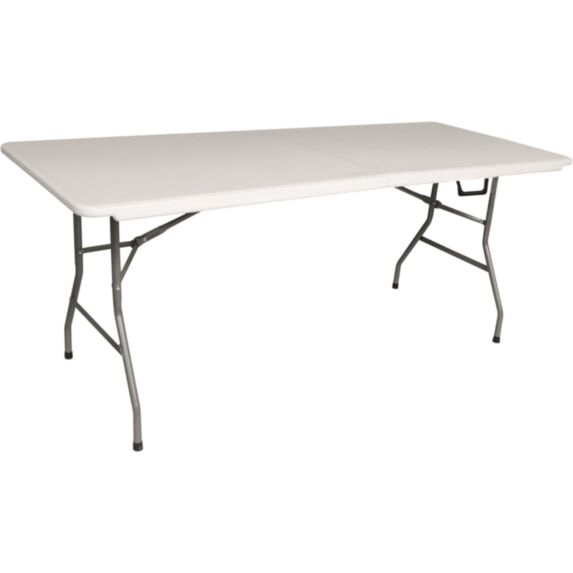 Table pliante blanche 8 places 180 x 75,5 x 74cm, épaisseur 4 cm - HONGMA