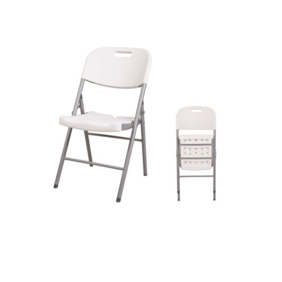 Chaise pliante blanc 45 x 50 x 88cm, épaisseur 4,5cm- HONGMA
