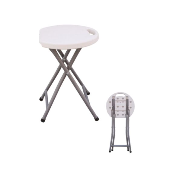 Tabouret pliable blanc 33 x 45cm - HONGMA