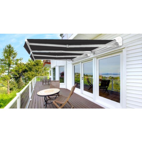 Store banne demi-cassette 395 x 300 cm anthracite
