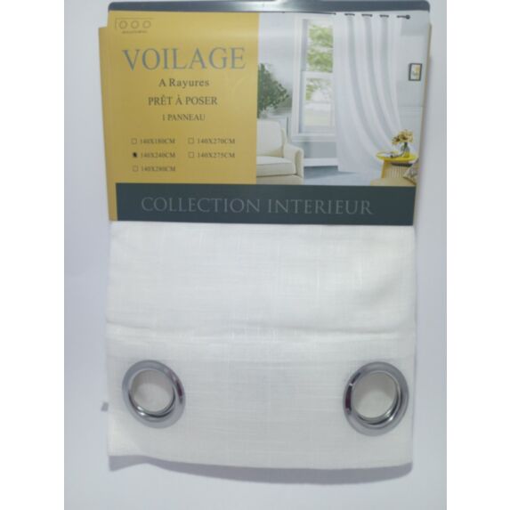 Voilage rayures JY-493 140 x 240 cm blanc