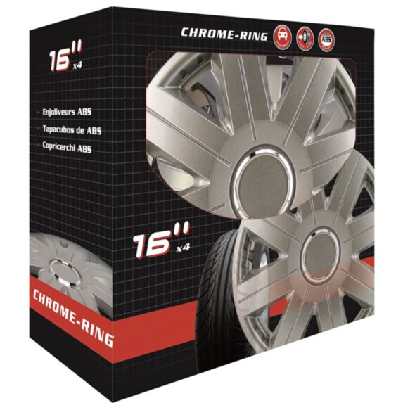 4 enjoliveurs 16 pouces S-800 Chrome ring - ALTIUM