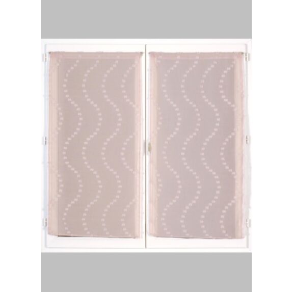 Vitrage jacquard reliéfé vague 60 x 120 cm vieux rose - CARPENTIER