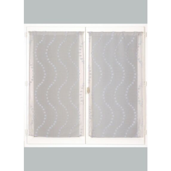 Vitrage jacquard reliéfé vague 60 x 90 cm gris - CARPENTIER
