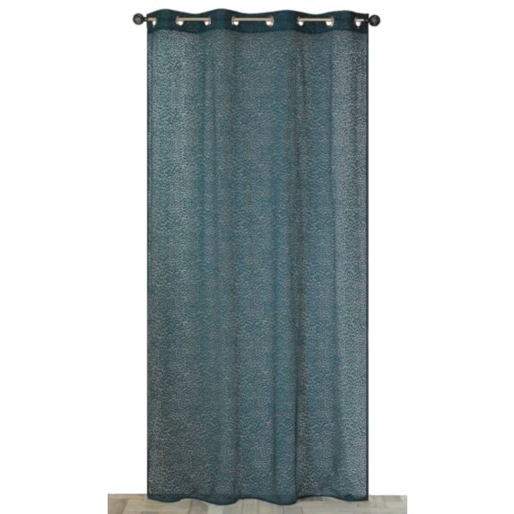 Voilage jacquard animal 140 x 240 cm bleu canard - CARPENTIER