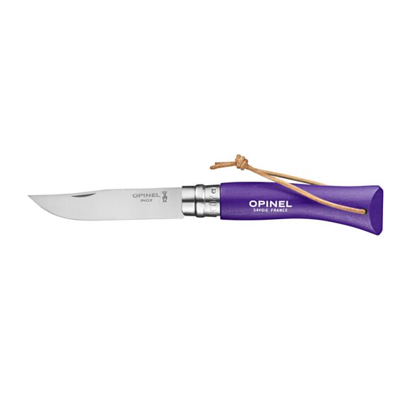 Baroudeur N°07 violet avec lien cuir - OPINEL