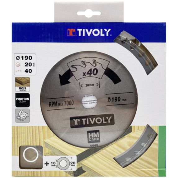Lame 40 dents 190mmx20mm bois - TIVOLY