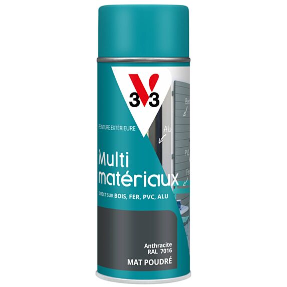 Peinture aérosol multimatériaux anthra poudré 400 mL DP - V33