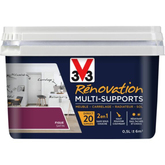 Peinture Rénovation Multisupport figue satin 0,5L - V33