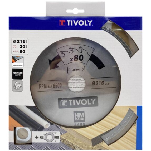 Lame de scie circulaire pour plastique/aluminium/bois dur Ø216 - TIVOLY