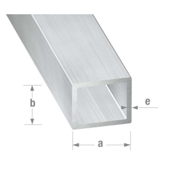 Tube rectangle alu brut 12 x 10 x 1 mm 1m - CQFD