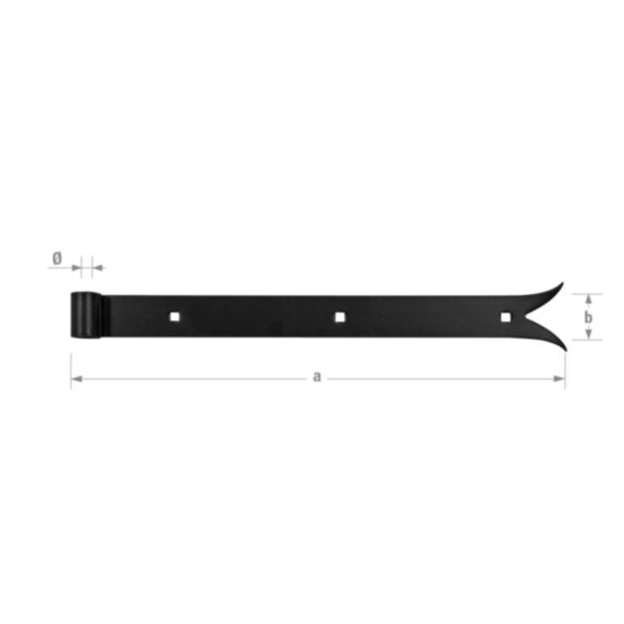 Penture bout QDC D14 x 500 mm acier noir - CQFD