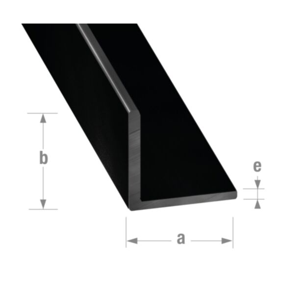 Cornière alu laqué noir 20 x 20 x 1,5 mm 2,5m - CQFD