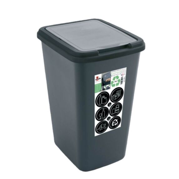 Poubelle de cuisine tri sélectif Green Bin 50 L noir - SUNDIS