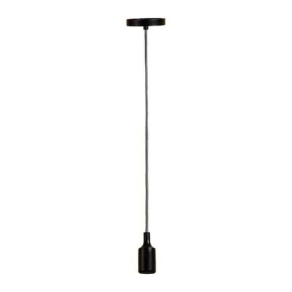 Suspension cordon électrique tissu H100 cm silicone noir - OSTARIA