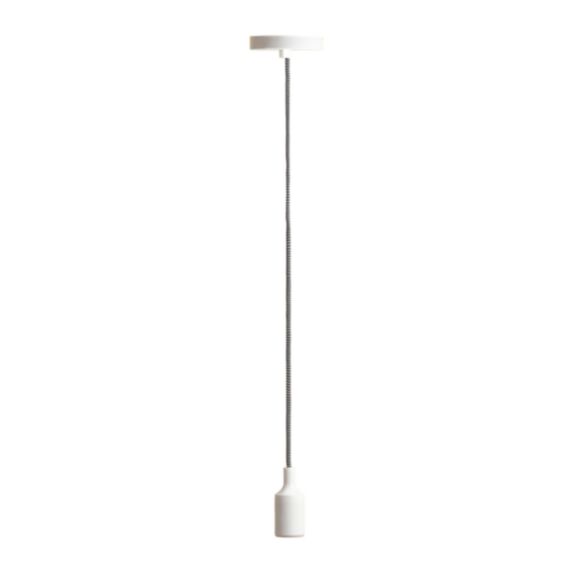 Suspension cordon électrique tissu H100 cm silicone noir/blanc - OSTARIA