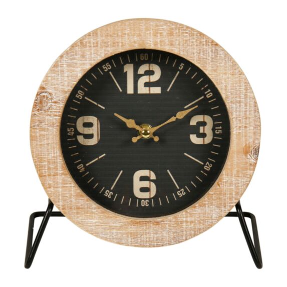 Horloge à poser bois métal Ø20 cm noir - OSTARIA