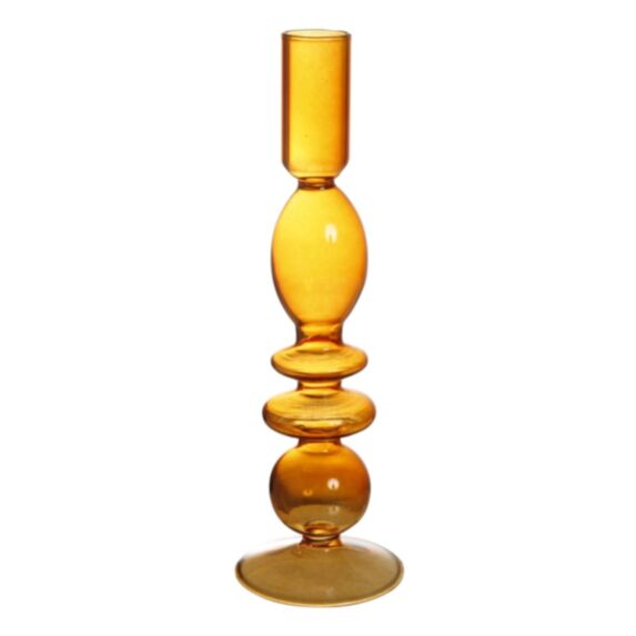 Photophore rétro Ø7 x 22 cm verre orange - OSTARIA