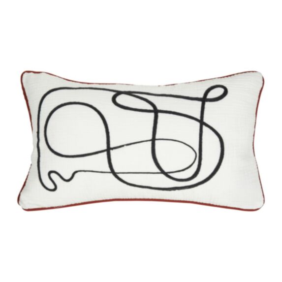 Coussin Abstrait 50 x 30 cm coton blanc - OSTARIA