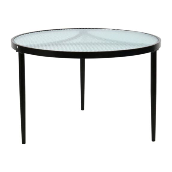 Table basse Berlin Ø65 x H42 cm verre/métal noir - OSTARIA
