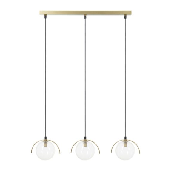 Suspension Intuition 53 x 12 x 80 cm 3 x G9 verre/métal doré - OSTARIA