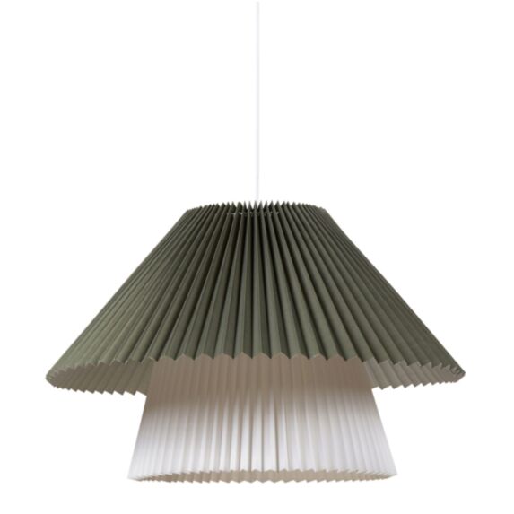 Suspension double Aurelia Ø52 cm E27 tissu vert/blanc - OSTARIA