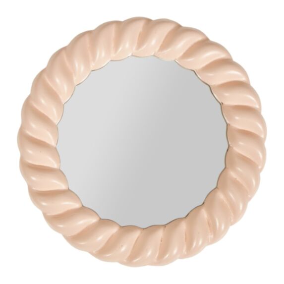 Miroir Bubble tressé Ø17 cm rose - OSTARIA