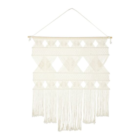 Décoration murale Boho 80 x 100 cm coton macramé - OSTARIA 