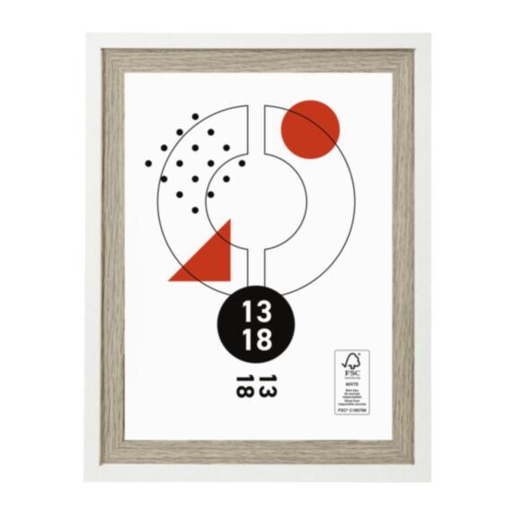 Cadre photo Cali marron/blanc 13 x 18 cm - OSTARIA