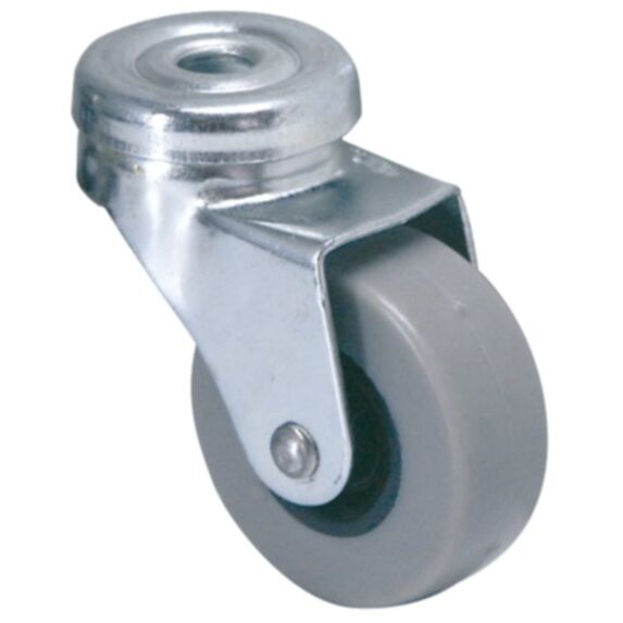 Roulette pivotante à œil caoutchouc gris non tâchant Ø42mm charge 30kg - CIME