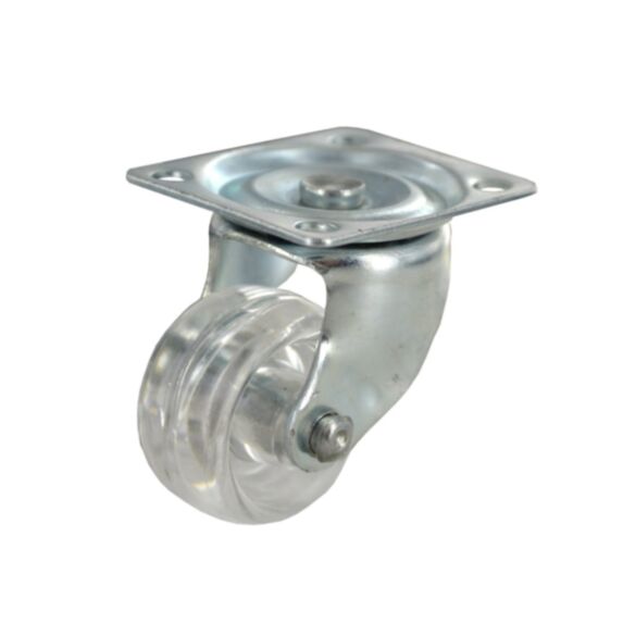 Roulette pivotante à platine polychoc transparent Ø25mm charge 12kg - CIME