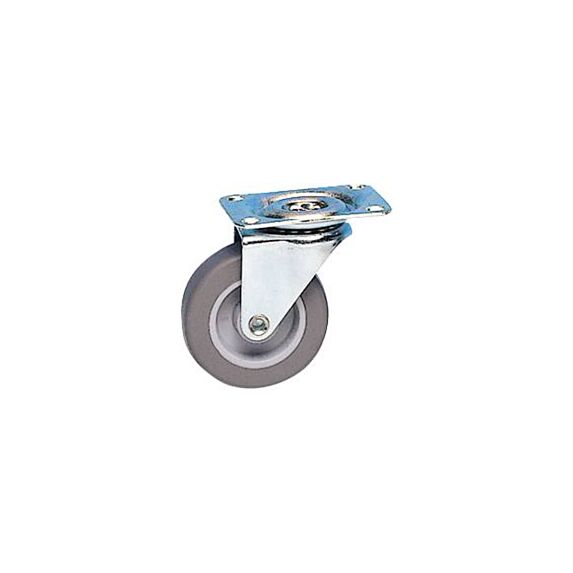 Roulette pivotante à platine caoutchouc gris non tâchant Ø32mm charge 12kg - CIME