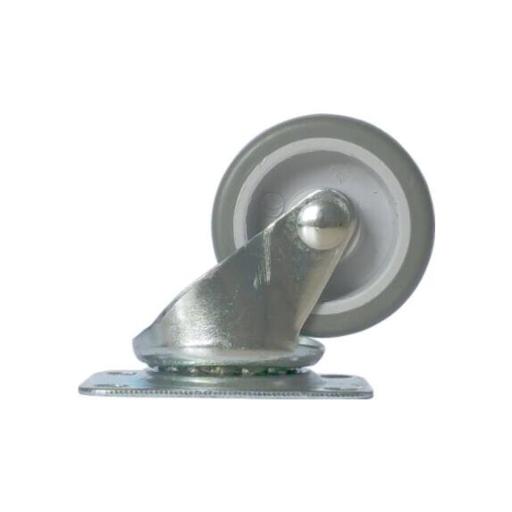Roulette pivotante à platine caoutchouc gris non tâchant Ø42mm charge 15kg - CIME