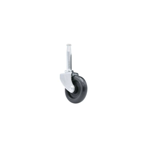 Roulette pivotante à tige douille caoutchouc noir Ø37mm charge 10kg - CIME
