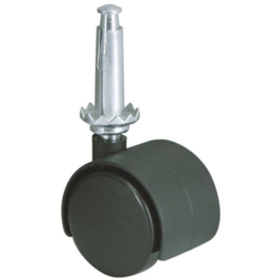 Roulette pivotante à tige fixe polyamide noir Ø35mm charge 20kg - CIME